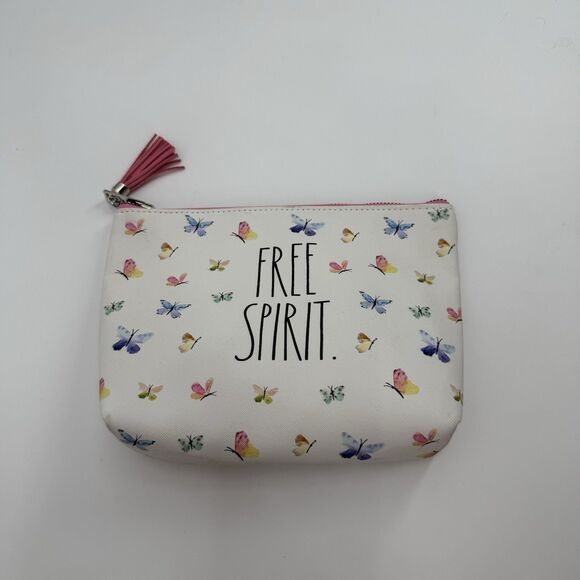 Rae Dunn Free Spirit Butterfly Cosmetic Pouch Travel Bag Tassel - Picture 1 of 7